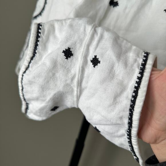 Madewell Linen Embroidered Shorts White Large - Picture 3 of 6